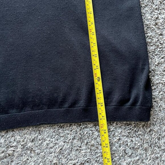 100% Wool Robert Graham Large Black Classic Preppy V-Neck Knit Sweater Velvet - Picture 6 of 8